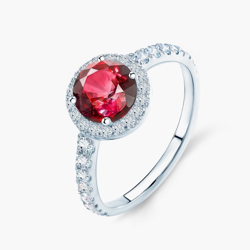 Pierścionek zaręczynowy This is Love: białe złoto, rubin